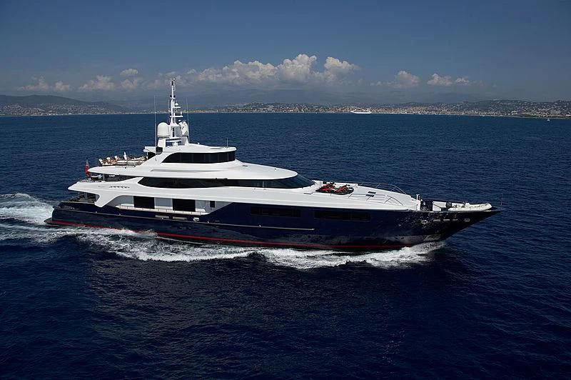 a boat in the water aboard BURKUT Yacht for Sale