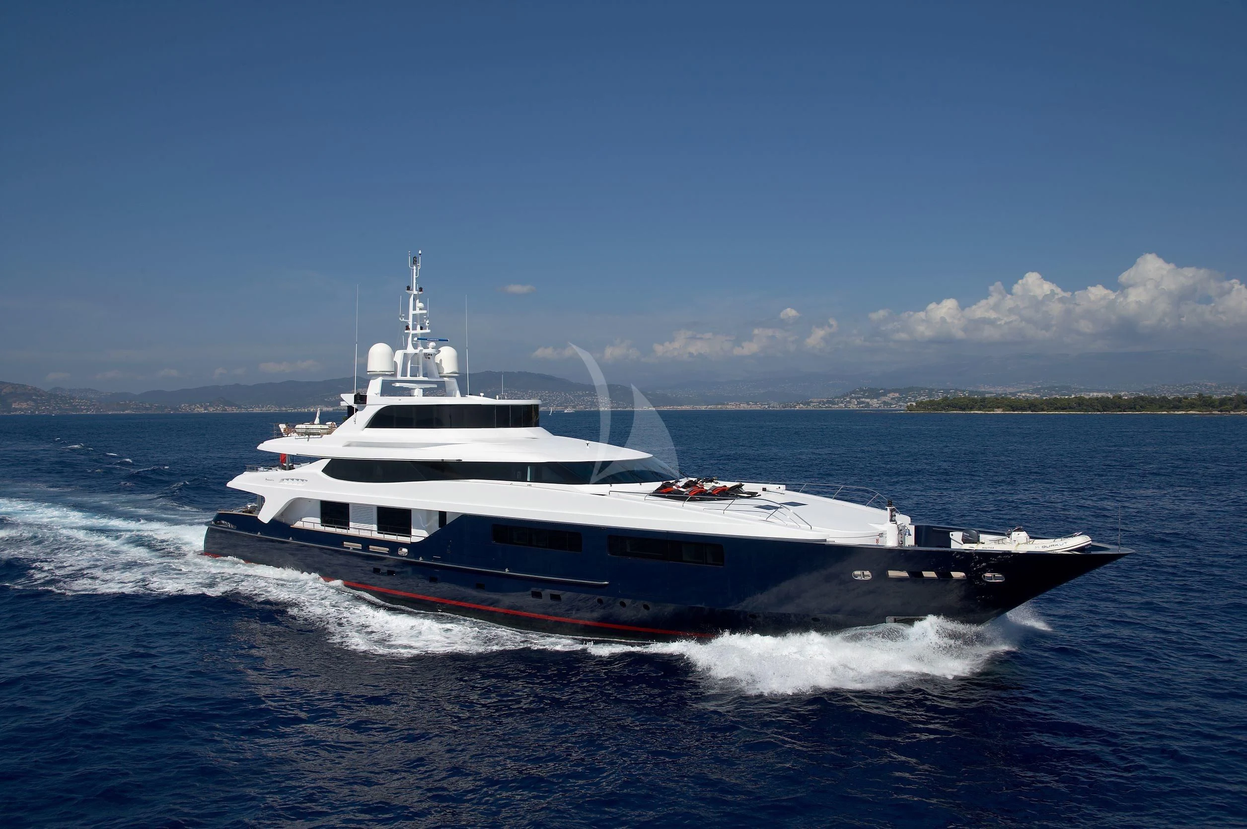 a boat on the water aboard BURKUT Yacht for Sale