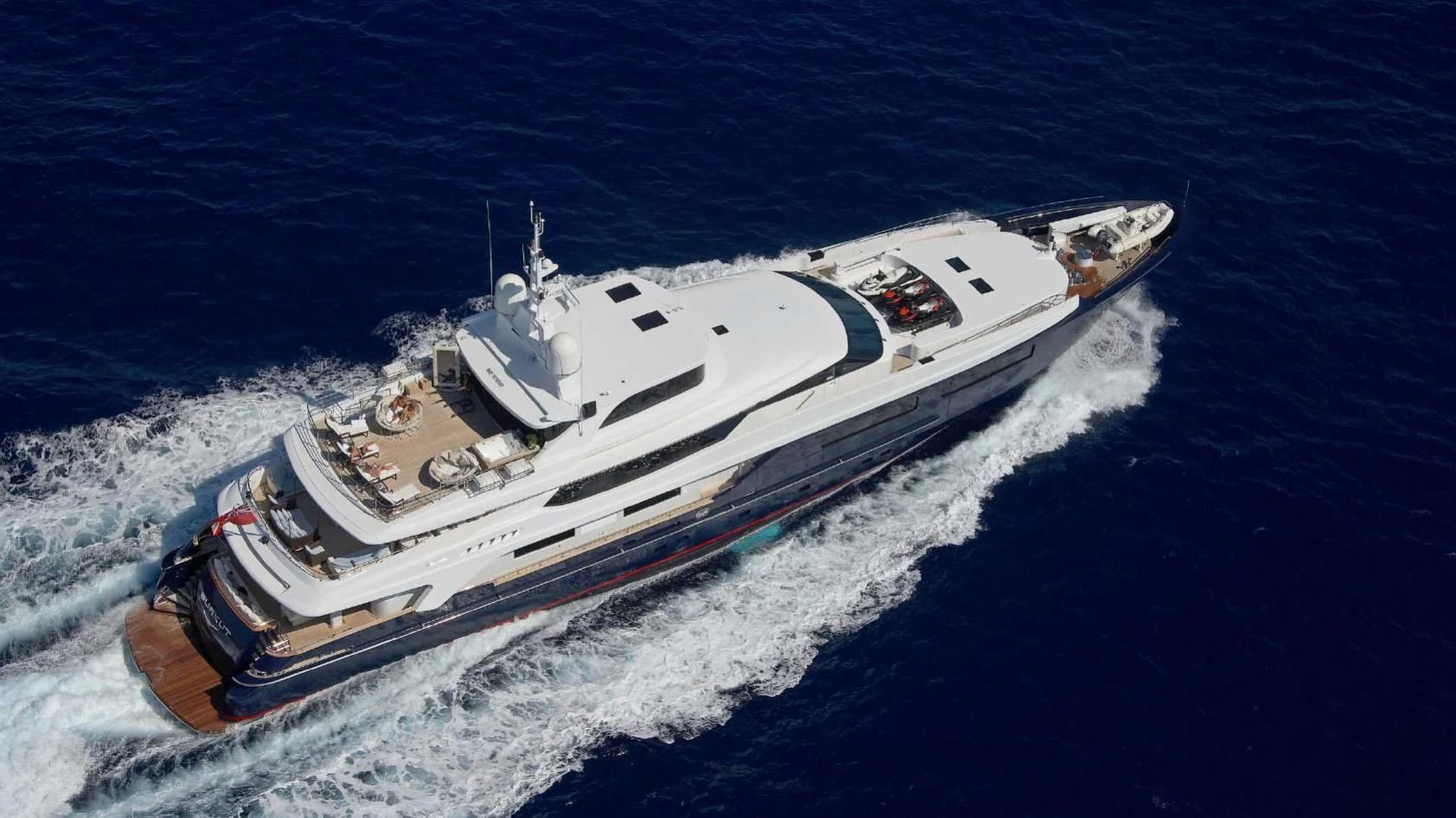 a space ship in the water aboard BURKUT Yacht for Sale