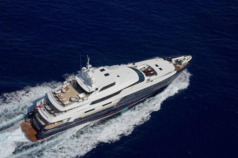 a ship in the water aboard BURKUT Yacht for Sale