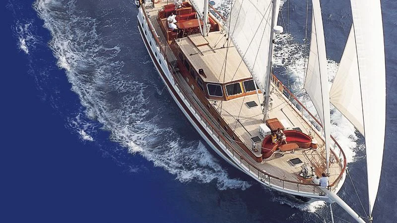 a boat sailing on the sea aboard CLARISSA Yacht for Sale