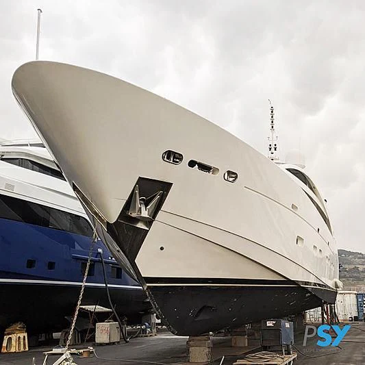 a large white airplane aboard WHISPERING ANGEL Yacht for Sale