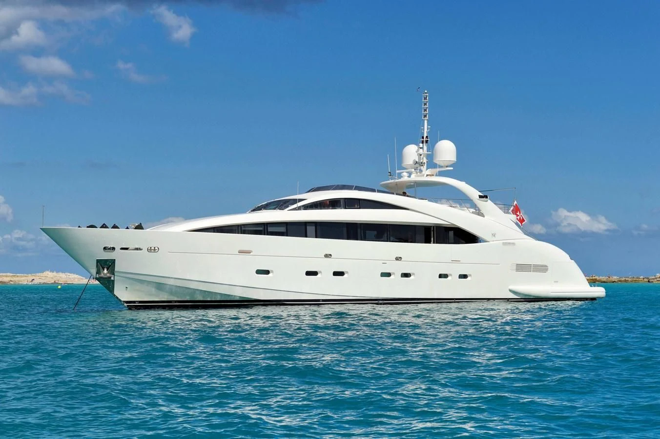 a white yacht in the water aboard WHISPERING ANGEL Yacht for Sale