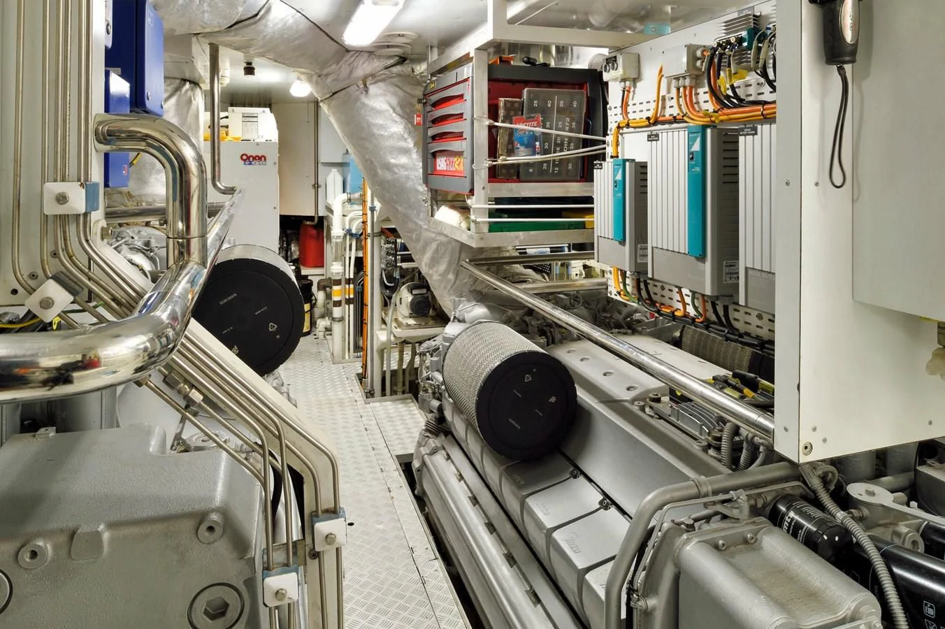 a large factory machinery aboard WHISPERING ANGEL Yacht for Sale