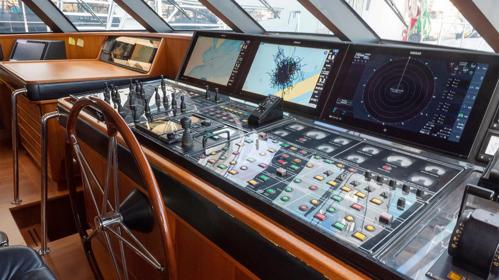 a large black machine with many buttons aboard ALMYRA II Yacht for Charter