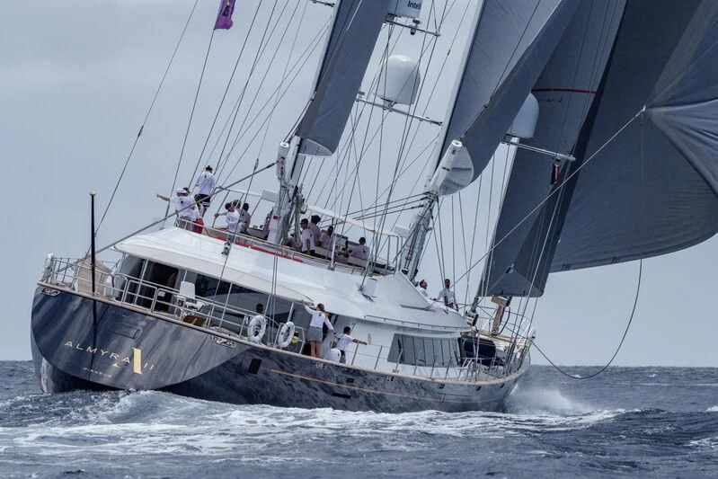 a boat with people on it aboard ALMYRA II Yacht for Charter