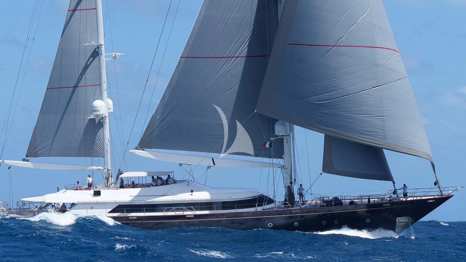 a boat sailing on the sea aboard ALMYRA II Yacht for Charter