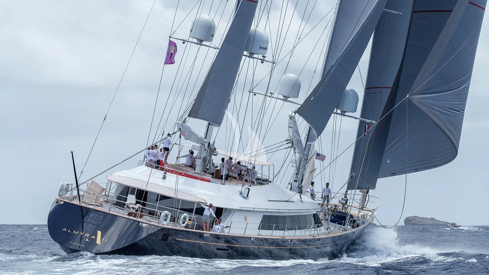 a boat sailing on the sea aboard ALMYRA II Yacht for Charter