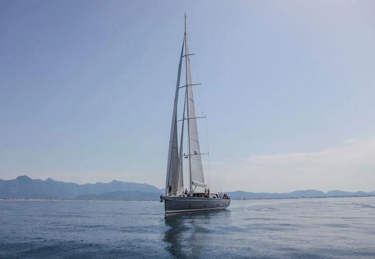 a sailboat on the water aboard BEBIVI Yacht for Sale