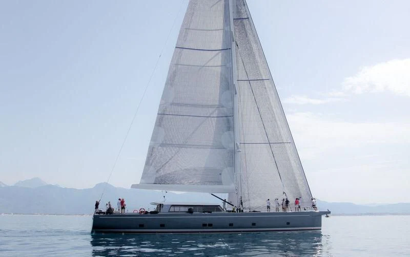 a boat with people on it aboard BEBIVI Yacht for Sale