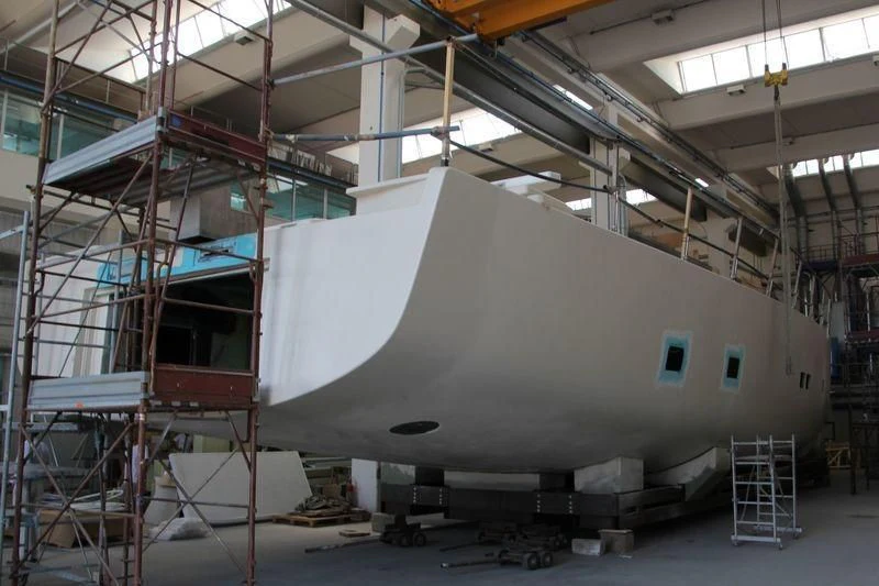 a large white machine in a factory aboard BEBIVI Yacht for Sale
