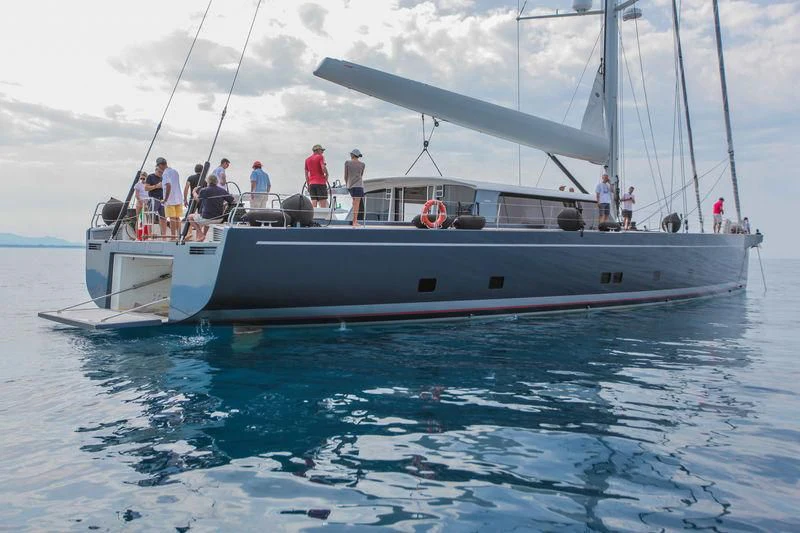 a boat in the water aboard BEBIVI Yacht for Sale