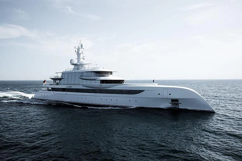 a white yacht in the water aboard EXCELLENCE Yacht for Sale