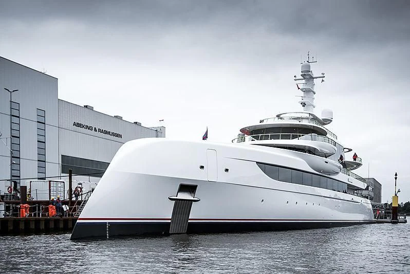 a large white ship aboard EXCELLENCE Yacht for Sale