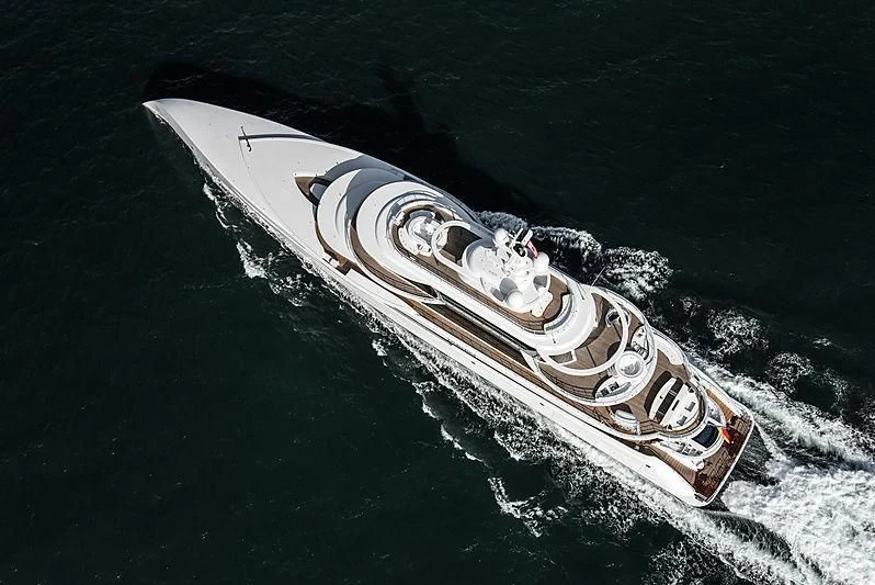 a space ship in the water aboard EXCELLENCE Yacht for Sale