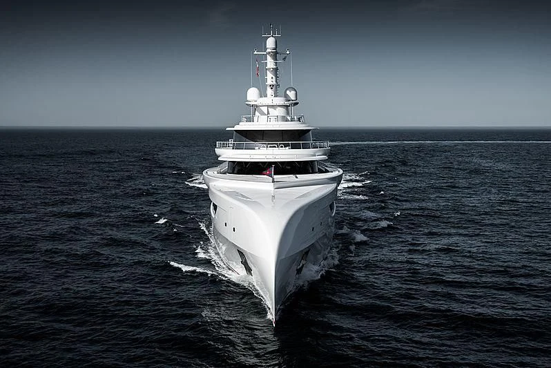 a large ship in the water aboard EXCELLENCE Yacht for Sale
