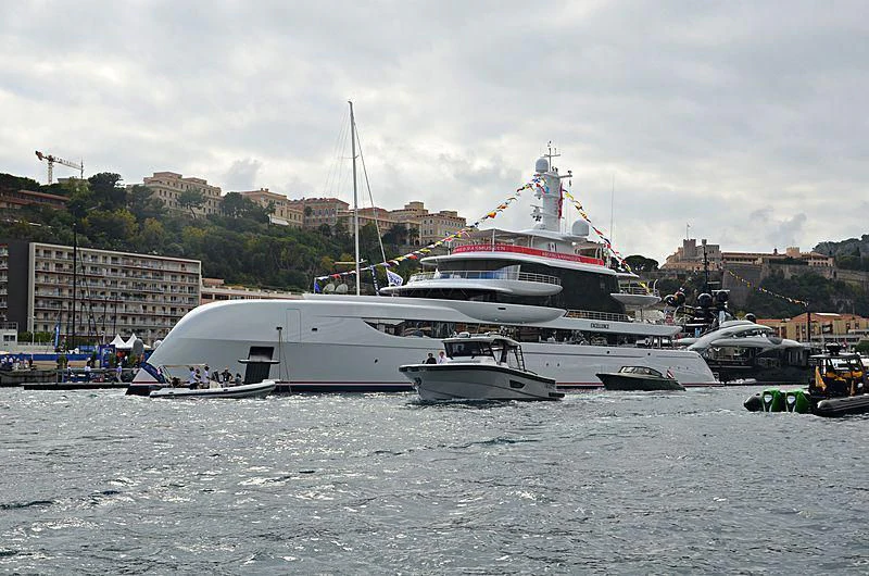 a couple of boats are parked in the water aboard EXCELLENCE Yacht for Sale