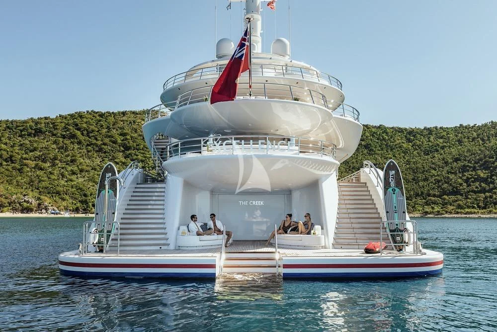 a boat with people on it aboard EXCELLENCE Yacht for Sale