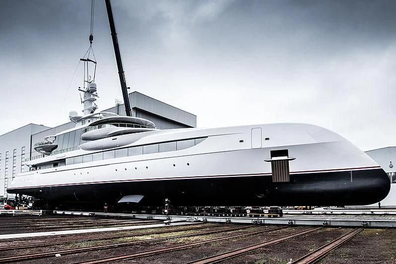 a large white ship aboard EXCELLENCE Yacht for Sale