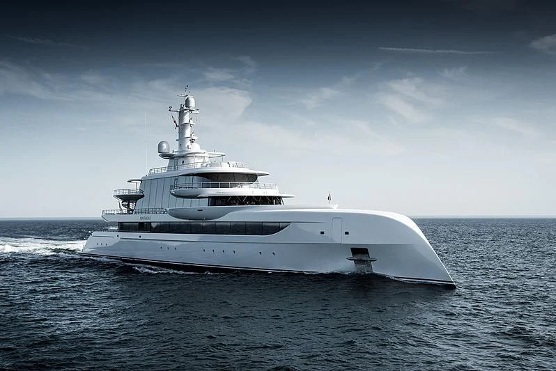 a white yacht on the water aboard EXCELLENCE Yacht for Sale