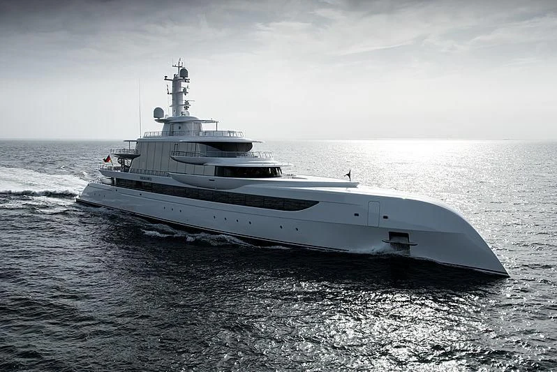 a large ship in the ocean aboard EXCELLENCE Yacht for Sale