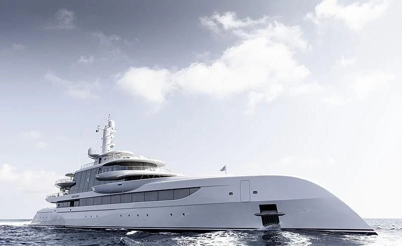 a white yacht on the water aboard EXCELLENCE Yacht for Sale