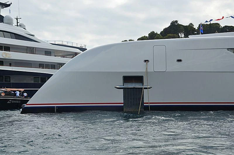 a large white boat on the water aboard EXCELLENCE Yacht for Sale