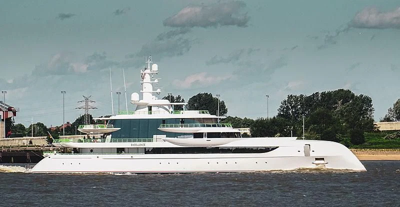 a large white boat aboard EXCELLENCE Yacht for Sale