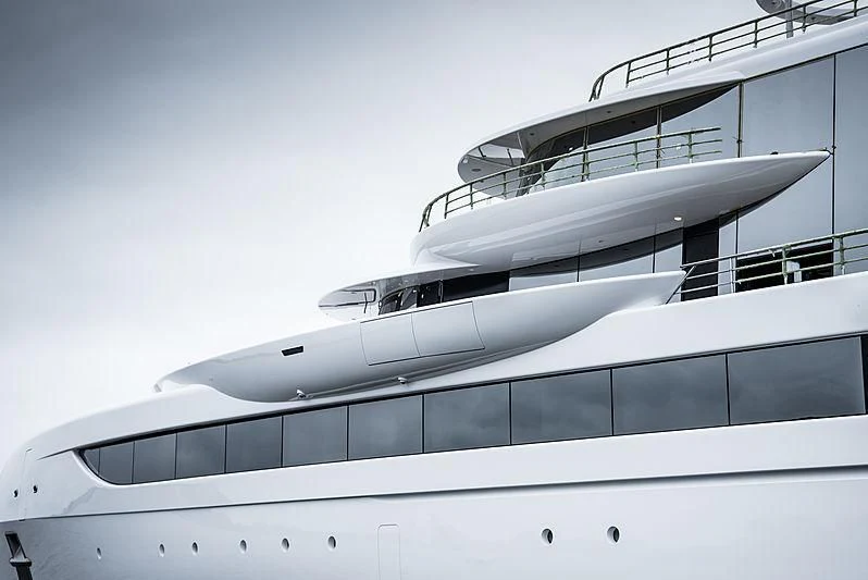 a white yacht in the water aboard EXCELLENCE Yacht for Sale