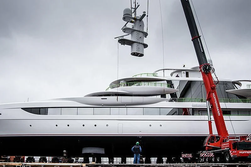 a large white boat aboard EXCELLENCE Yacht for Sale