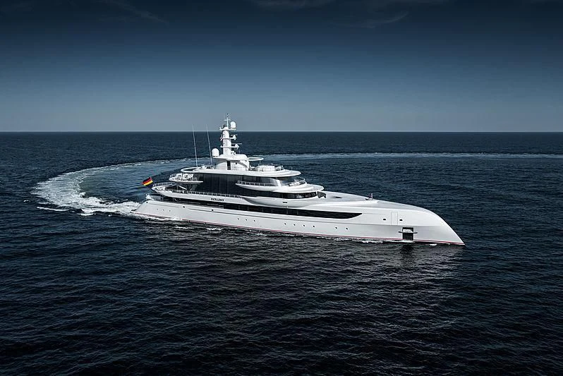 a white yacht on the water aboard EXCELLENCE Yacht for Sale