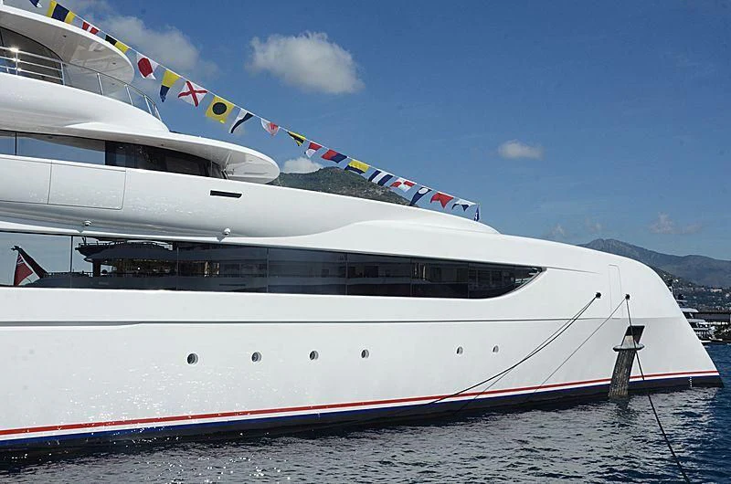 a large white yacht aboard EXCELLENCE Yacht for Sale