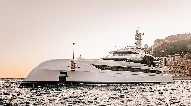 a large white ship aboard EXCELLENCE Yacht for Sale