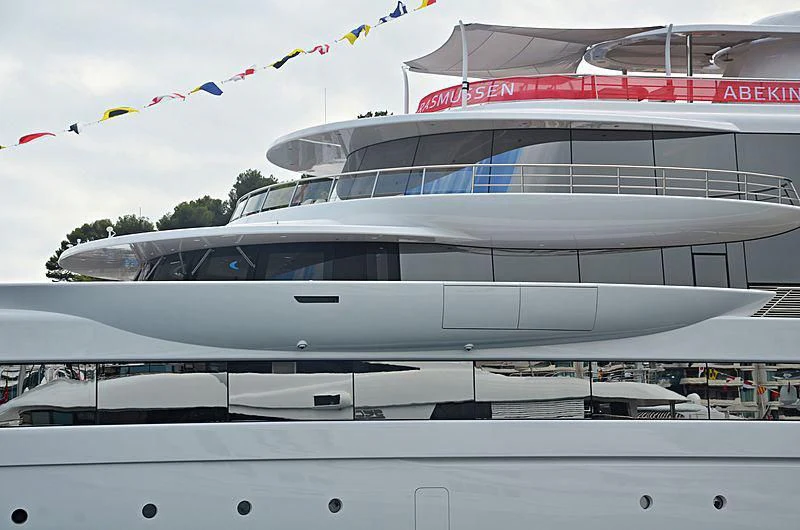 a white yacht in the water aboard EXCELLENCE Yacht for Sale