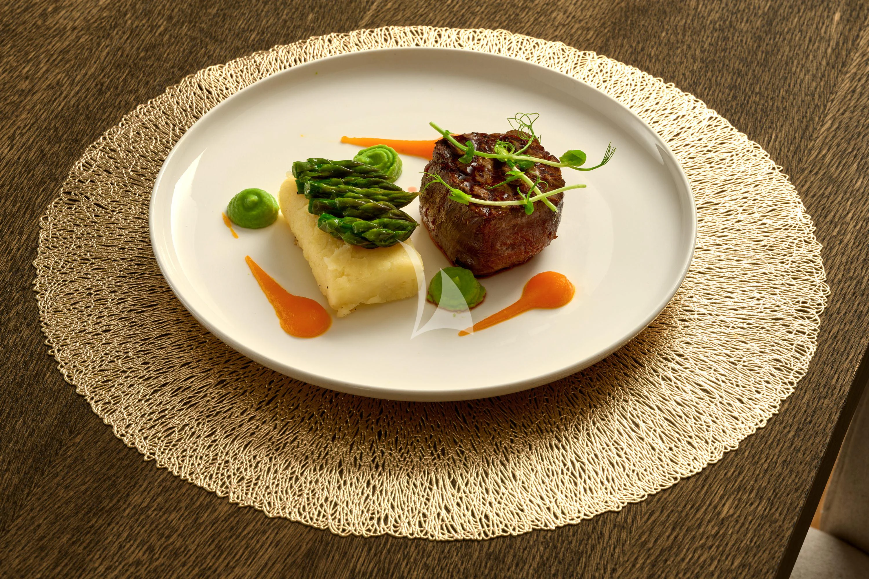 a plate of food aboard ANETTA Yacht for Charter