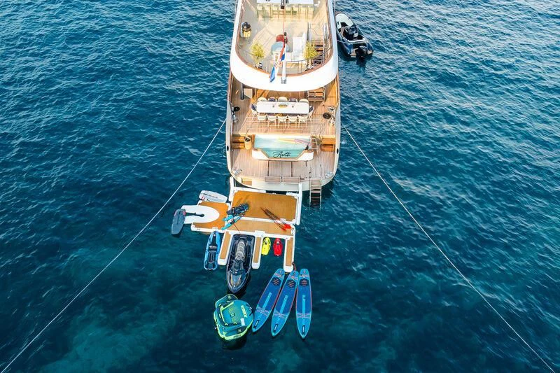 a boat on the water aboard ANETTA Yacht for Charter