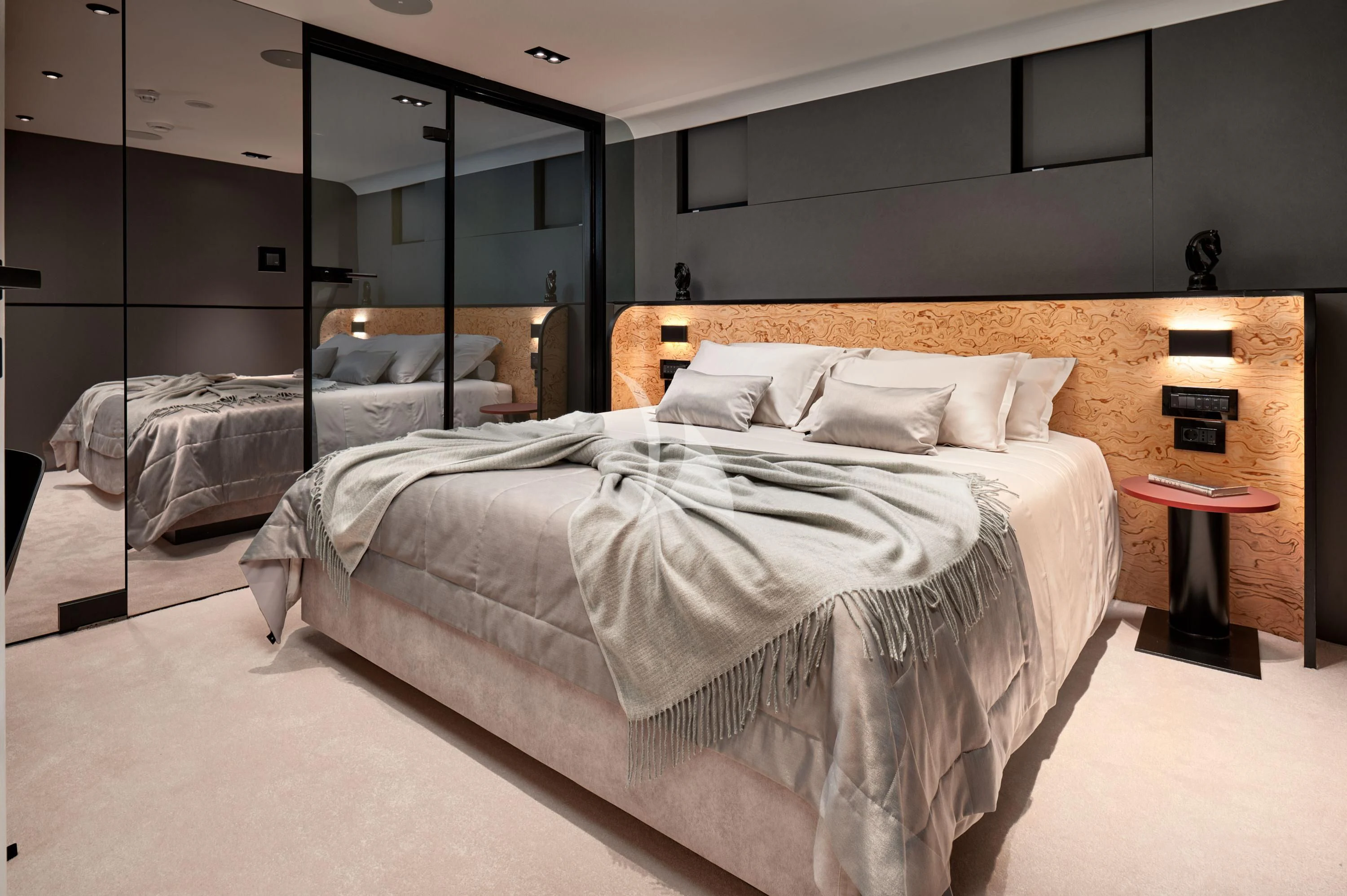 a room with two beds aboard ANETTA Yacht for Charter