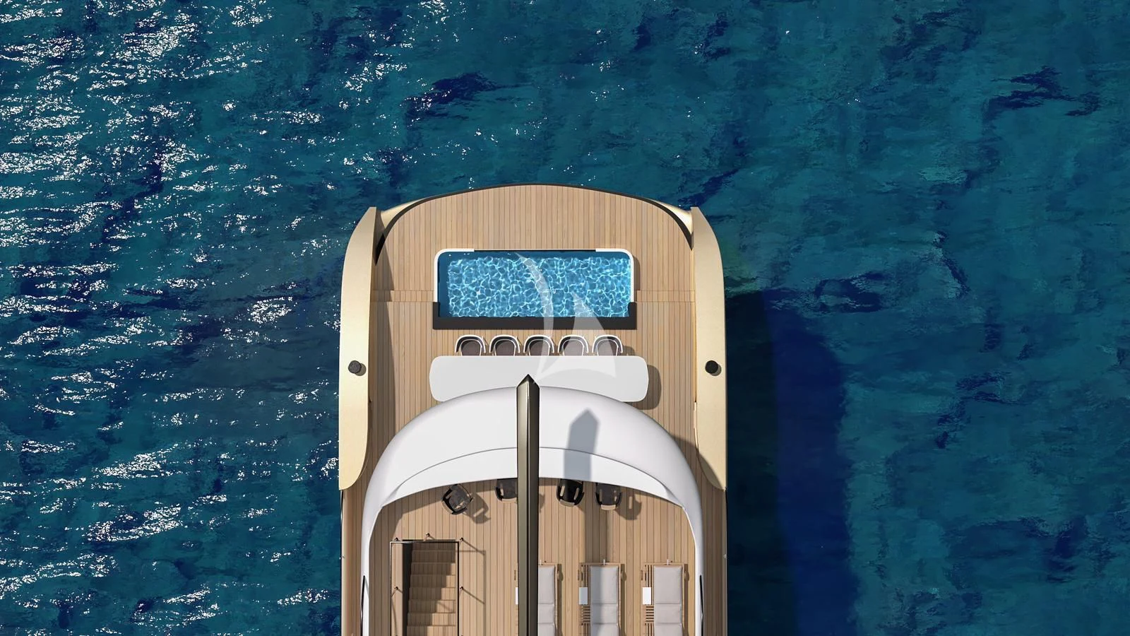 a building with a sign on the front aboard ANETTA Yacht for Charter