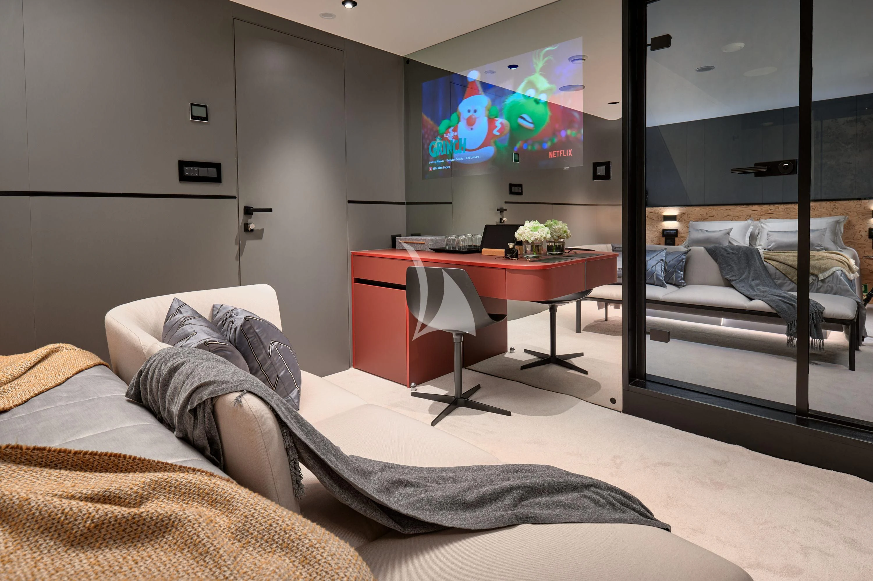 a person lying on a bed aboard ANETTA Yacht for Charter