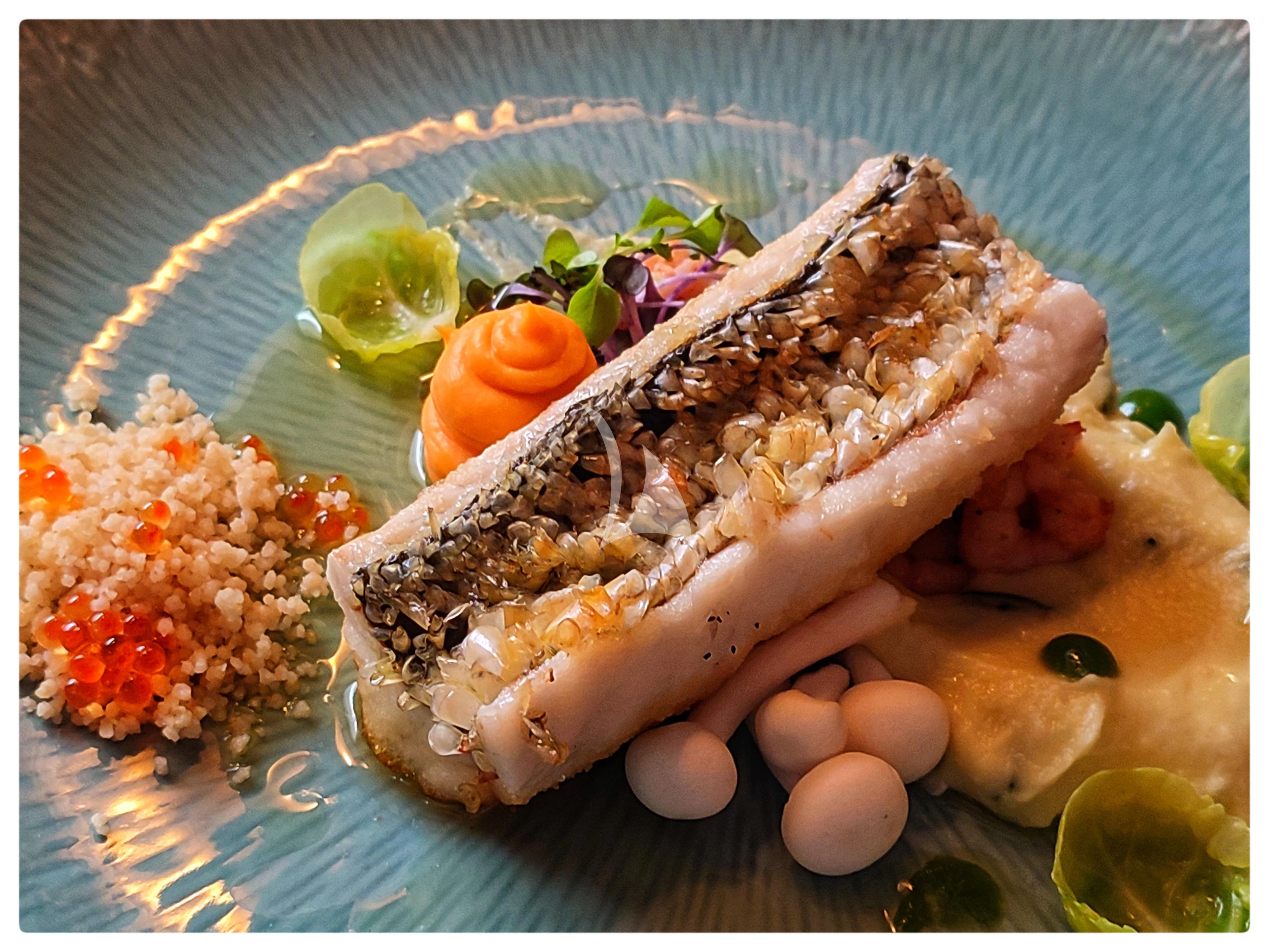 a plate of food aboard ANETTA Yacht for Charter