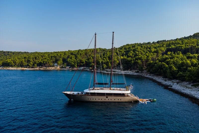 a boat on the water aboard ANETTA Yacht for Charter