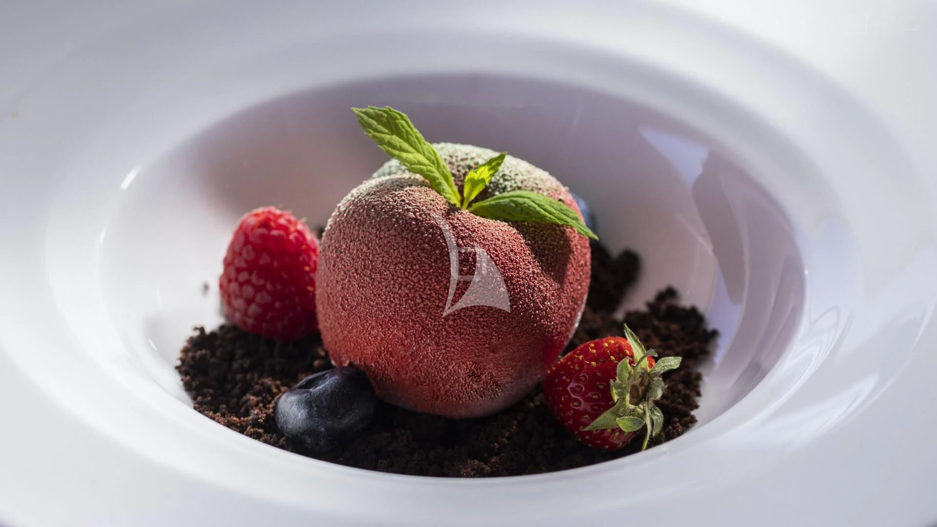 a plate of fruit aboard ANETTA Yacht for Charter