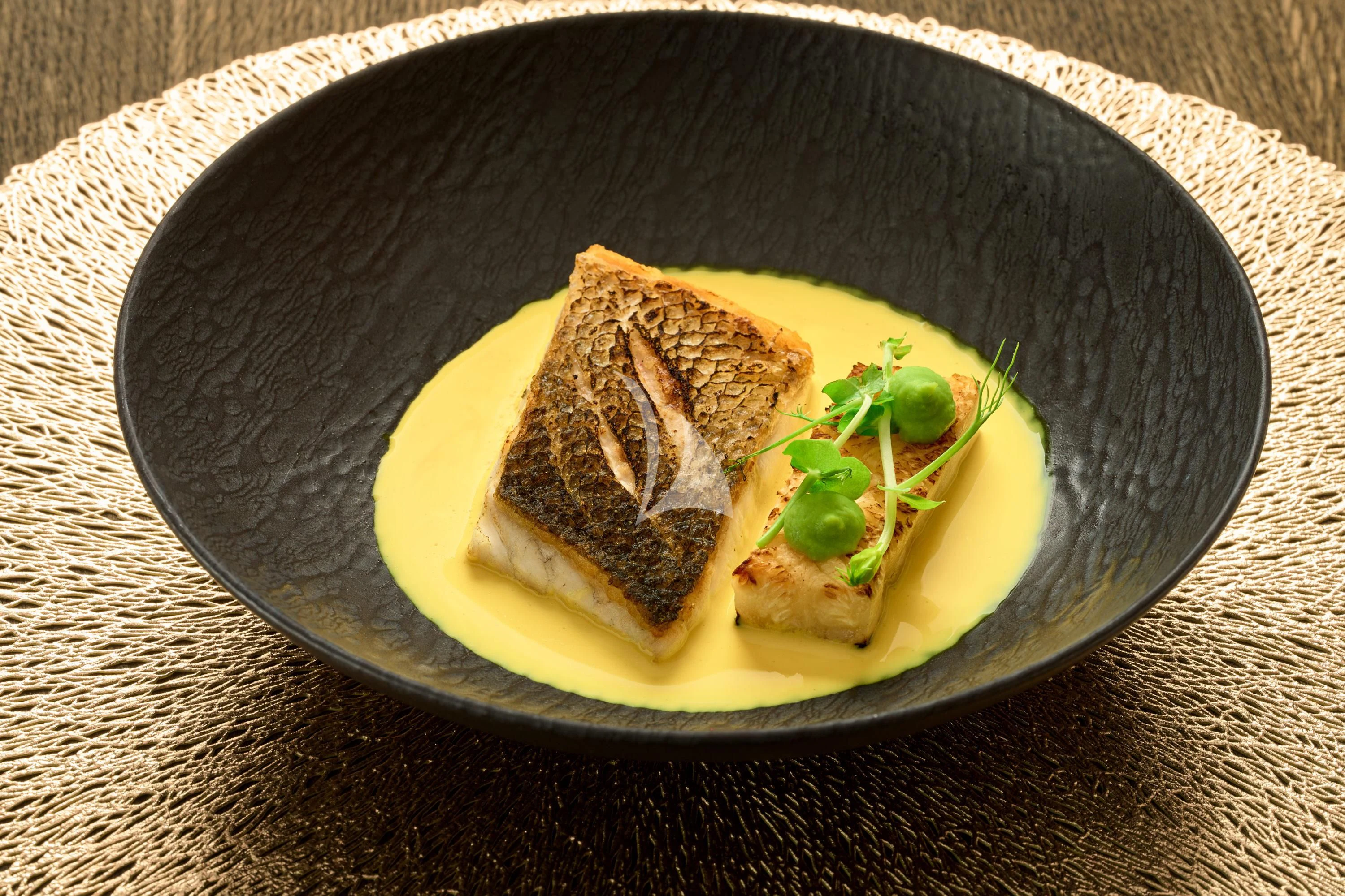 a plate of food aboard ANETTA Yacht for Charter