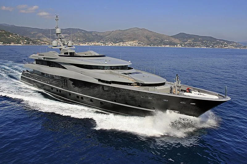a large ship in the water aboard MAJESTY ELENOLIYA Yacht for Sale