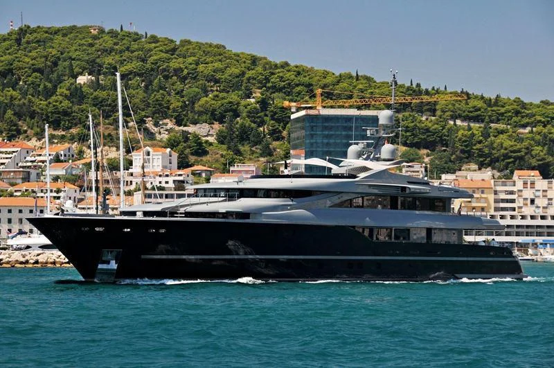 a large ship in the water aboard MAJESTY ELENOLIYA Yacht for Sale