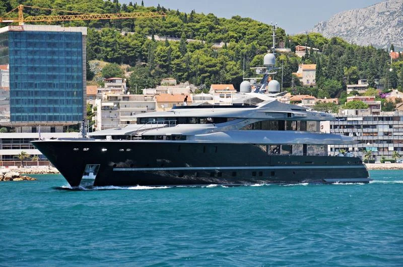 a large ship in the water aboard MAJESTY ELENOLIYA Yacht for Sale