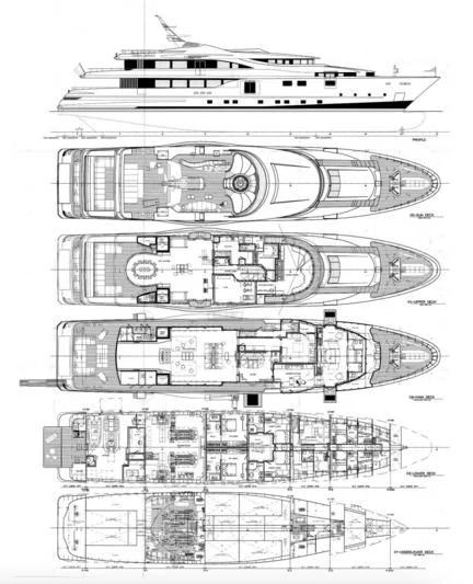 diagram, engineering drawing aboard MAJESTY ELENOLIYA Yacht for Sale