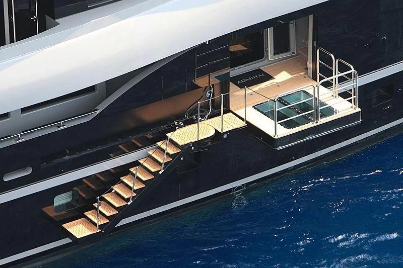 a swimming pool with a staircase aboard MAJESTY ELENOLIYA Yacht for Sale