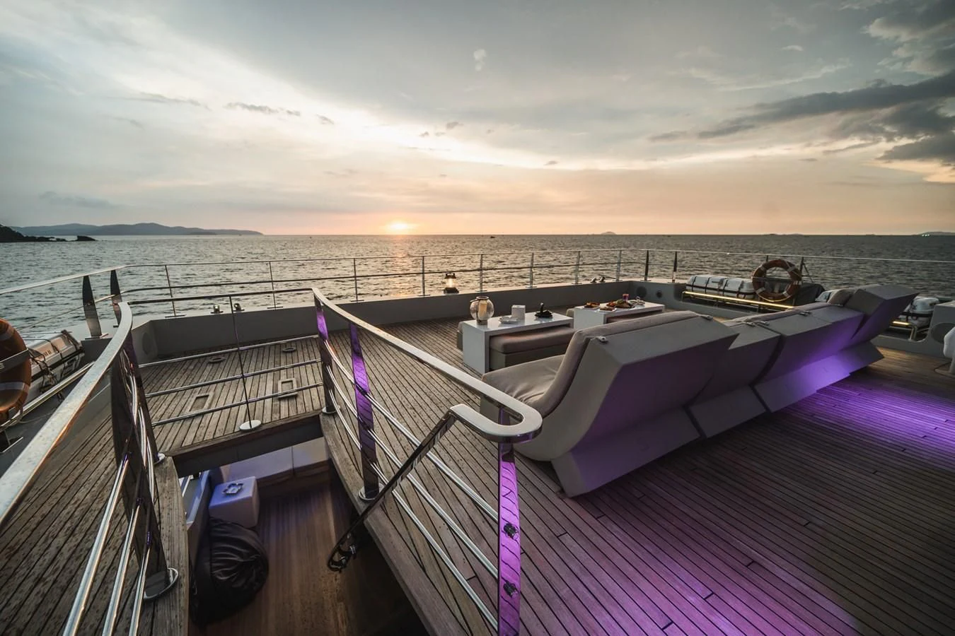 a boat on a deck aboard MAJESTY ELENOLIYA Yacht for Sale