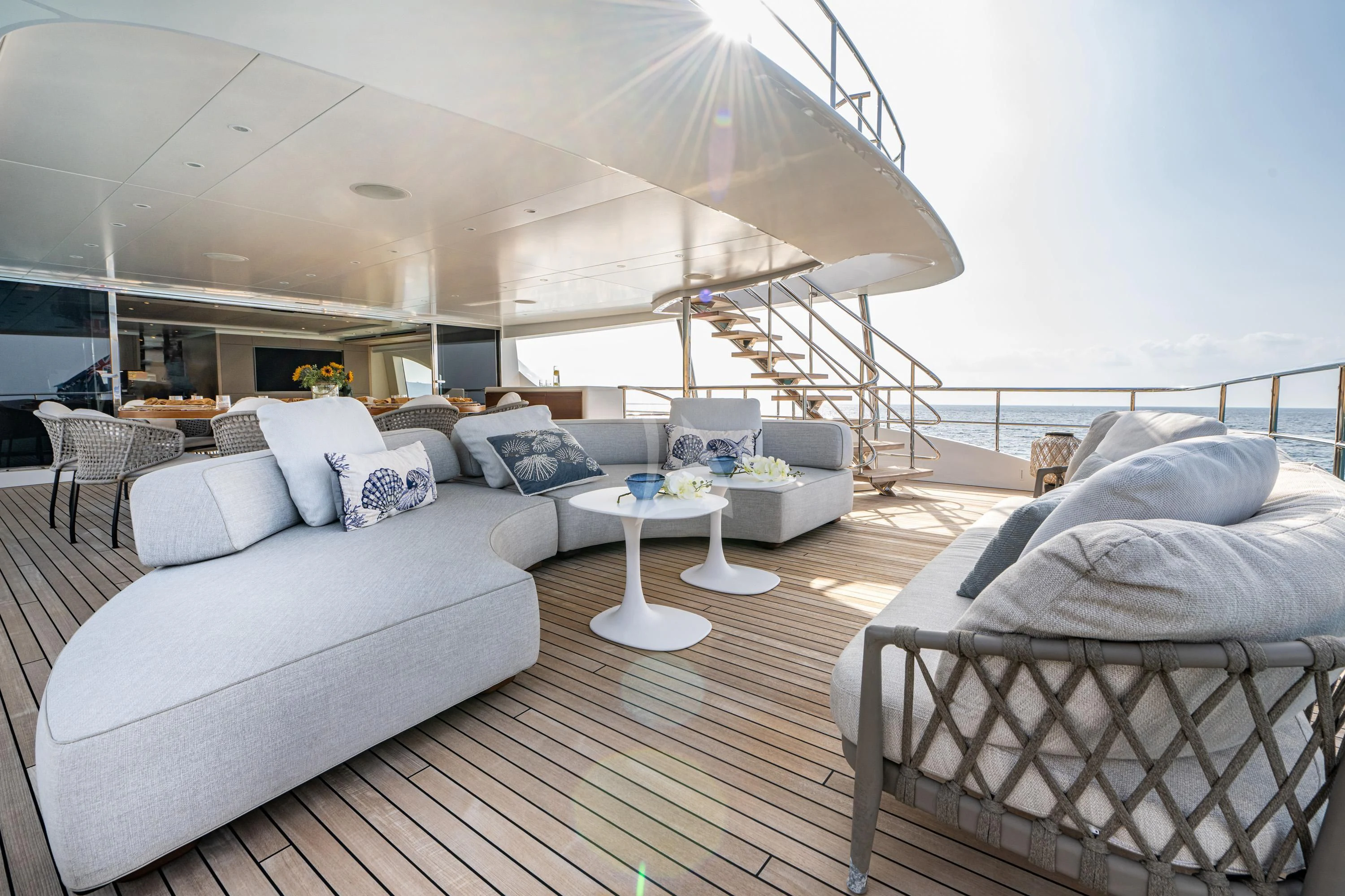 a room with a bed and a table aboard ALEGRE Yacht for Sale